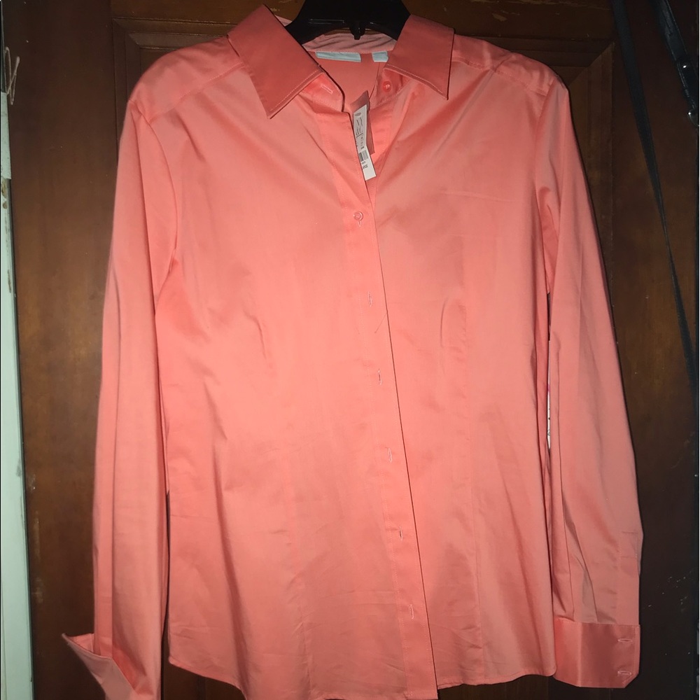 New York & company button down Coral top